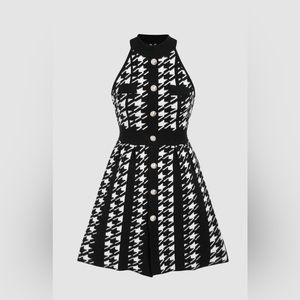 Houndstooth Knitted Dress